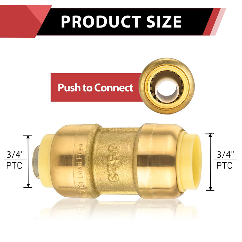 10piece EFIELD 3/4 Inch Straight Coupling Push-Fit Fitting 3/4 Inch(P10)