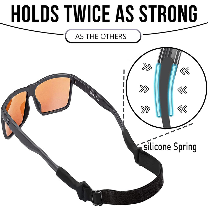 Adjustable Glasses Strap - Upgrade 4 Pack No Tail Eyeglass Straps, Universal Fit Rope Eyewear Retainer, Sport Unisex Sunglass Retainer Holder Strap (Black,13 inch) Black 2