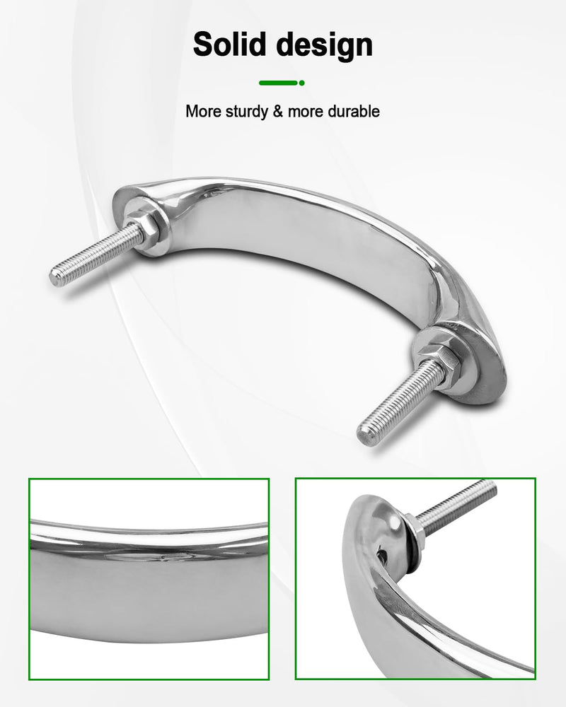 6.5" (165mm) Boat Grab Handle Stainless Steel 316 Hardware | Heavy Duty Grab Bar Handrail with Screws, Marine Door Grab Bar Pull for Ship Kayak Yacht