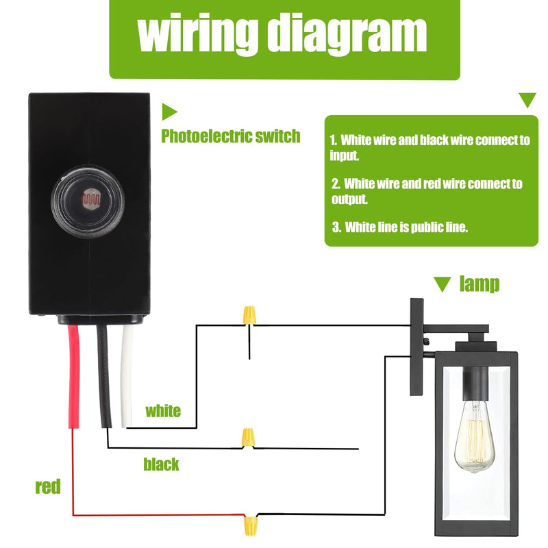 Dusk to Dawn Sensor for Outdoor Lighting 120-277V Photoelectric Switch Photocell Light Sensor Hardwired Post Eye Light Suitable