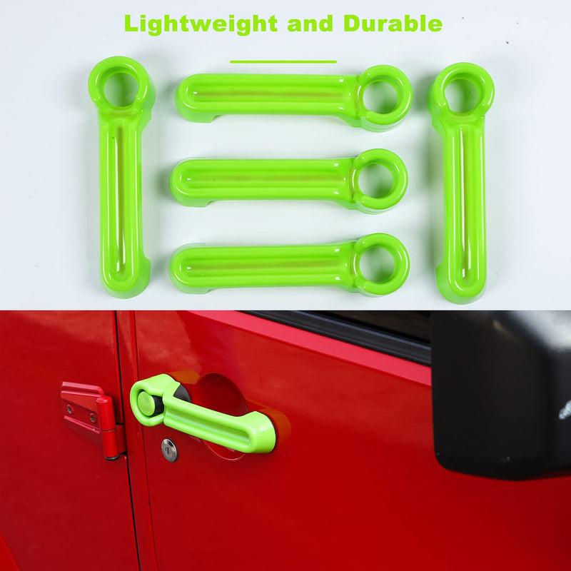 Door Handle Cover & Tailgate Handle Cover Inserts for 2007-2018 Jeep Wrangler JKU 4 Door/ 2008-2012 Jeep Liberty / 2007-2011 Dodge Nitro(Green Green