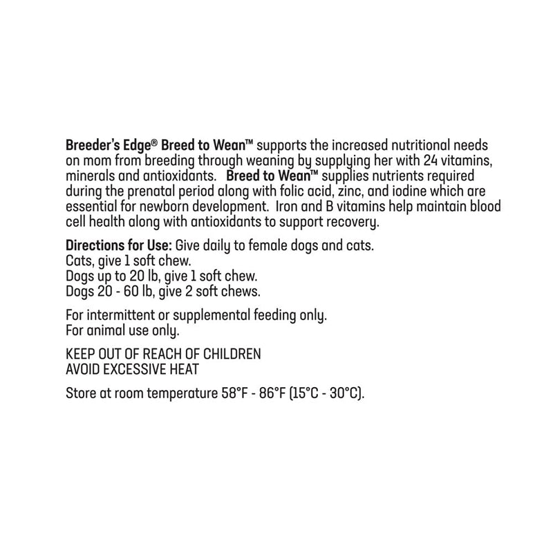 Revival Animal Health Breeder's Edge Breed to Wean Pre/Postnatal Vitamin for Cats/Small Dogs- 100 ct - PawsPlanet Australia