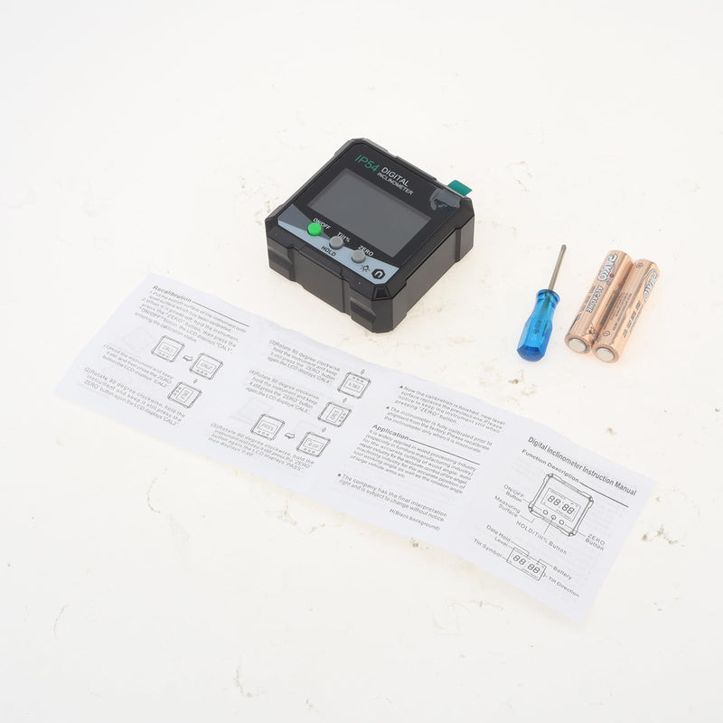 Digital Level Angle Gauge Meter, Magnetic Protractor Inclinometer, Angle Finder Level Box with AAA Battery and screwdriver for Woodworking, Table Saw,Construction with Magnetic Base (Pack of 2) Small (Pack of 2)