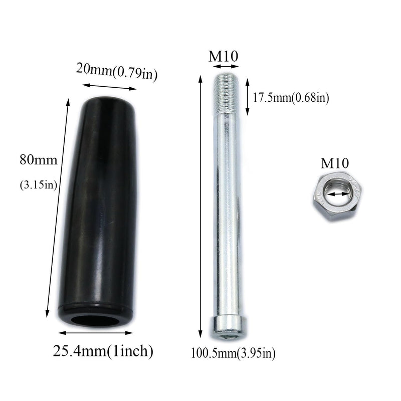 Revolving Handle Lathe Crank Handle Trailer Jack Handle M10 Thread Handle Grips Crank Hand Wheel with Nuts -2PCS