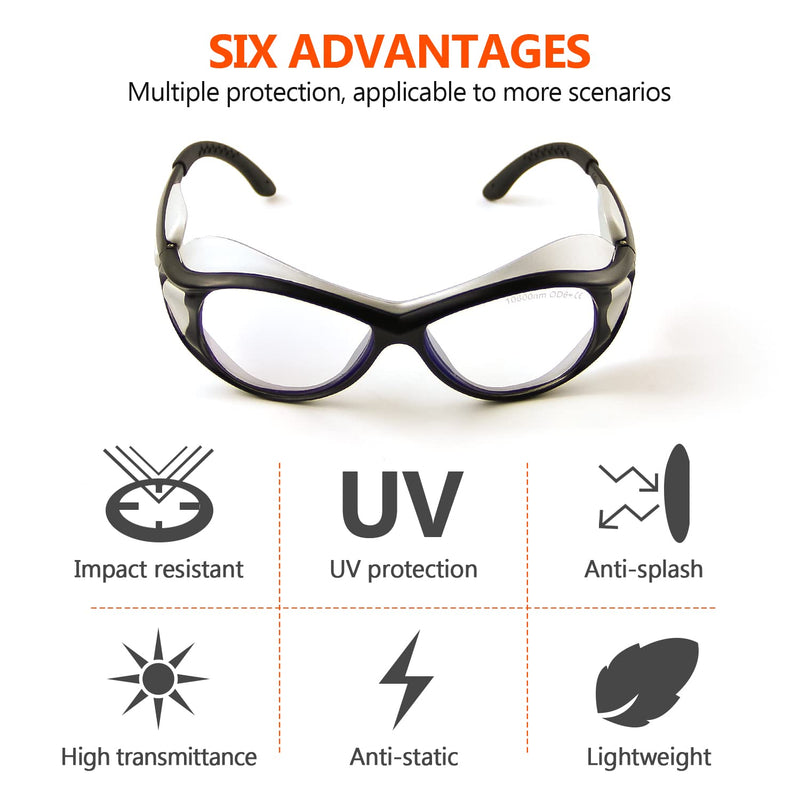 10600nm CO2 Laser Safety Protective Goggles 10600nm Laser Glasses Eye Protection Reflective láser Goggle CO2 Laser Cutting Machine,9000-11000nm Glasses for láser Protection with DIN CERTCO Certified