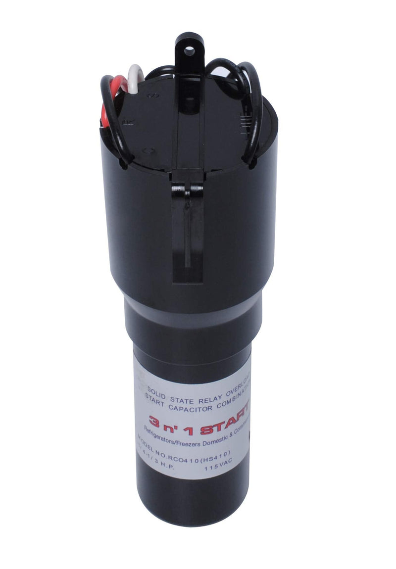 RCO410 3 in 1 Compressor Hard Start Capacitor Kit For Refrigerators & Freezers 1/4-1/3 H.P. 115VAC （3pcs）