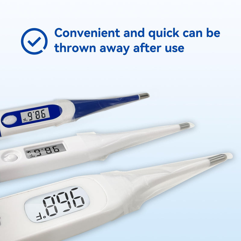 Berrcom Disposable Digital Thermometers Probe Covers Set of 100 Oral Rectal Thermometer Probe Cover Universal Thermometers Sleeves for Adult and Kids DT-100TZ