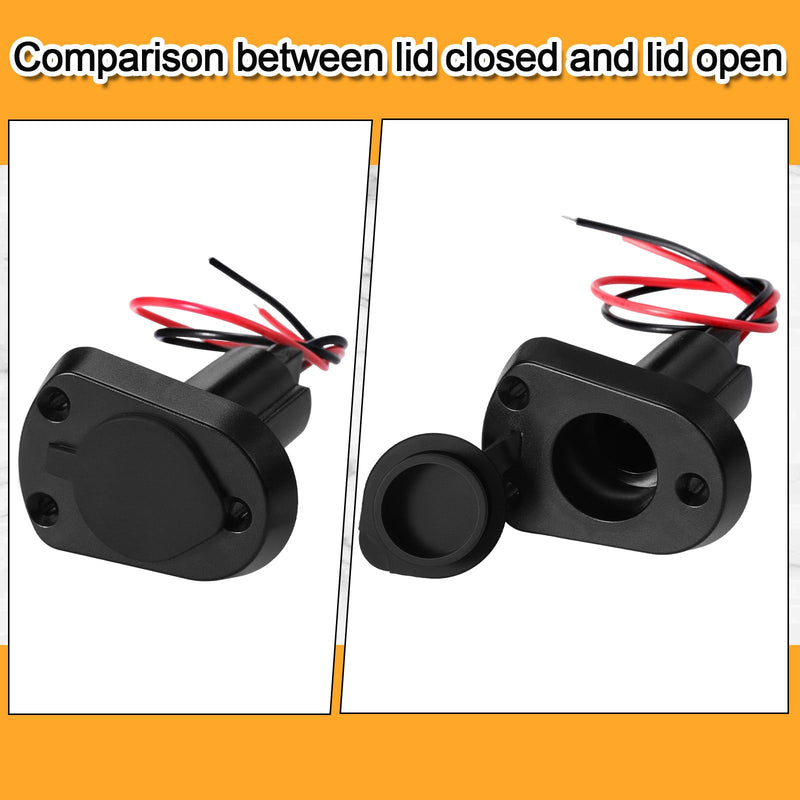 Mimorou 2 Pack Boat Light Top Socket Plug-in Pole Base 2-pin Stern Light Socket Plug-in Pole 2-Prong Stern Boat Nylon Cap (Straight Base)