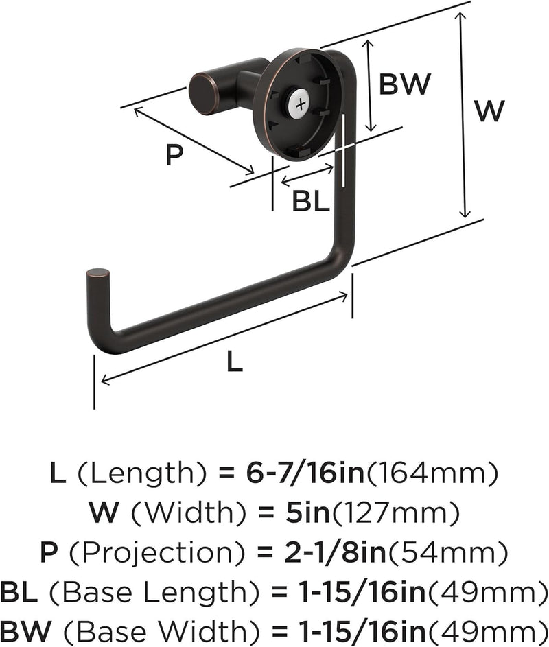Amerock BH26541ORB | Oil Rubbed Bronze Towel Ring | 5 inch (127 mm) Width Towel Holder | Arrondi | Hand Towel Holder for Bathroom Wall | Small Kitchen | Bath Accessories