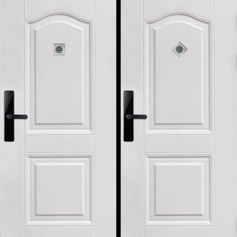 Earl Diamond Solid Brass Square HD 220 Degree Door Viewer Peephole with 28mm Drill Bit and Privacy Cover, Compatible with Door Thick from 1-21/32" to 2-1/8", Satin Nickel