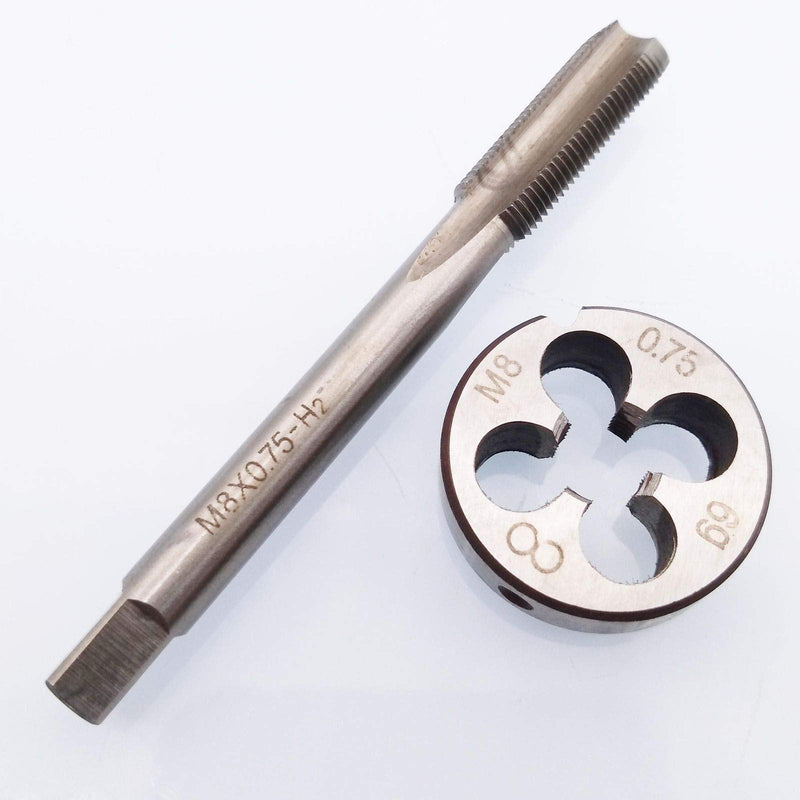 HSS M8 x 0.75mm Tap and M8 x 0.75mm Die Metric Thread Right Hand