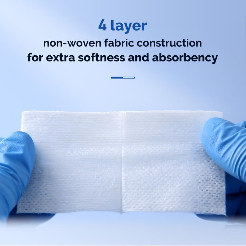 JMU Sterile Gauze Pads 2x2 Non-Woven, Highly Absorbent Sterile Gauze Sponges, 50 Packs, 100 Pcs Total 2"x2"