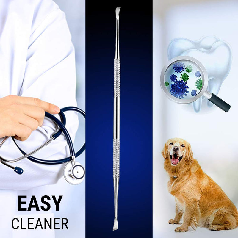 Pet Teeth Cleaning Tools – 6.5 Inch double header Tarter & Plaque remover tool for cats and dogs. Stainless Steel That Will Not Rust. By Majestic Bombay - PawsPlanet Australia
