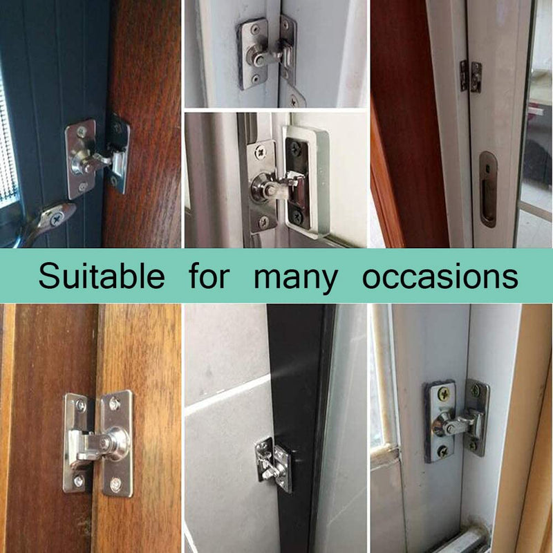 WANLIAN Mini Size 90 Degree Door Latch Sliding Door Lock Screen Door Latch Pocket Door Latch Silver1