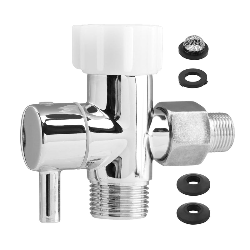 Bidet T Adapter with Shut off Valve, 3 Way T Valve for Bidet (7/8” x 7/8” x G1/2 or 3/8"), T Valve for Handheld Toilet Bidet, Tee Connector Bidet Attachment for Toilet