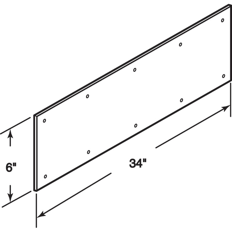 Prime-Line MP4704 Solid Brass Kick Plate, 6 x 34 in, Polished Brass 6 in. x 34 in. Polished Solid Brass