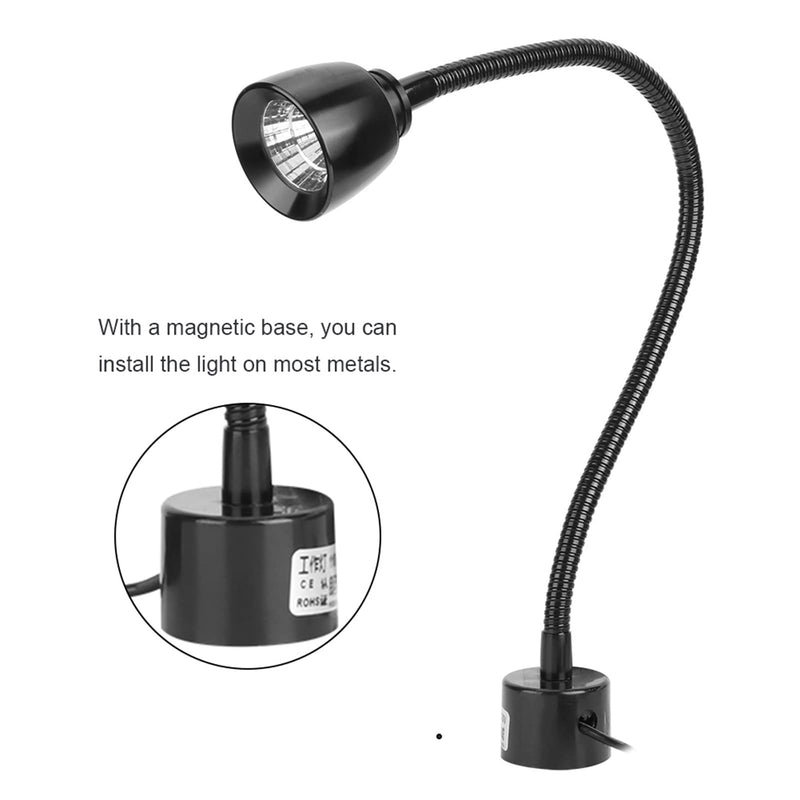 Metal LED Work Light 7W Flexible Gooseneck Magnetic Base | aluminum for cnc machine, 700 task lighting, neck shop tool, compatible with lathe drill pr