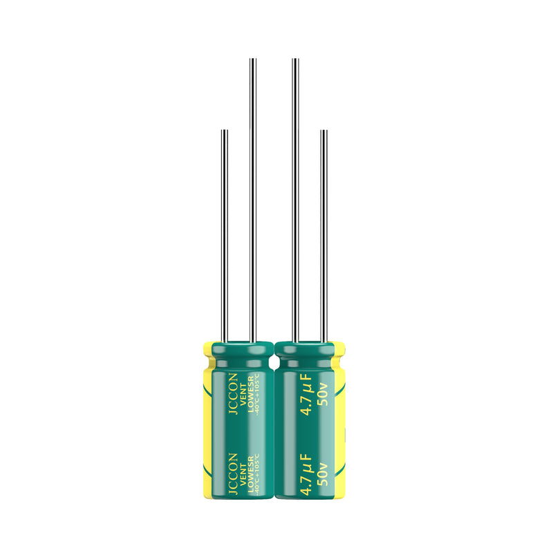 10-Pack 50V 4.7uF Premium Quality Low ESR Electrolytic Capacitors 5x11mm (0.2x0.43in), 50Volt 4.7MFD High-Frequency Caps with Superior Performance 50V 4.7uF 5x11mm