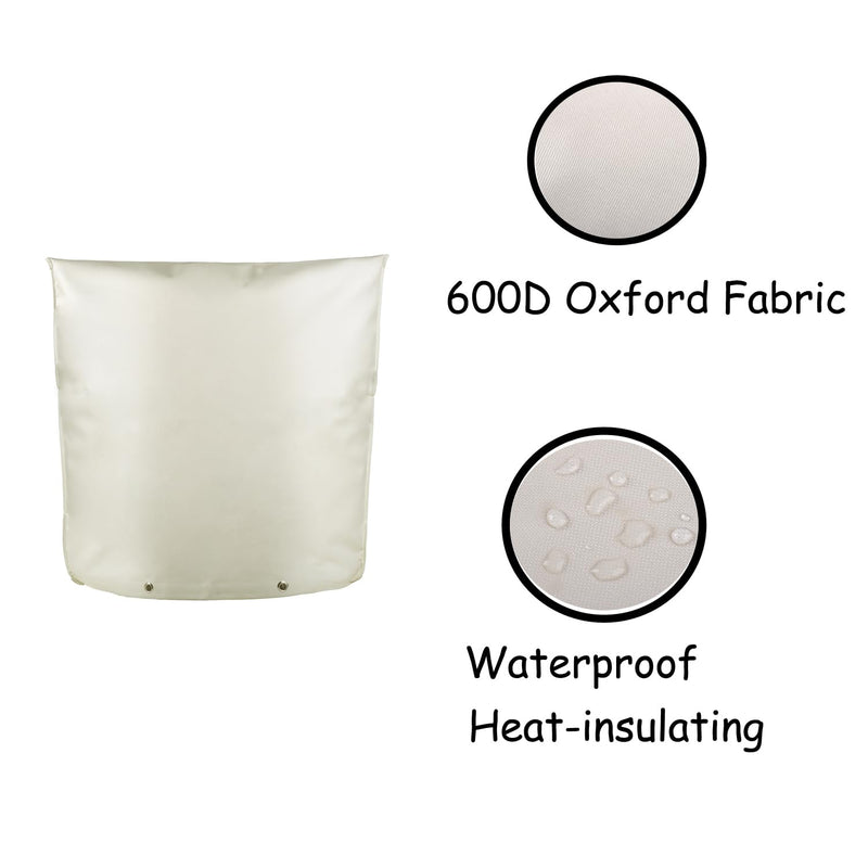 Outdoor Backflow Preventer Insulation Cover -Insulated Pouch for Winter Pipe Freeze Protection, Backflow System, Water Sprinkler Valve Box, Meter or Controller (30 " W x 26 " H,White) 30"W x 26"H,White