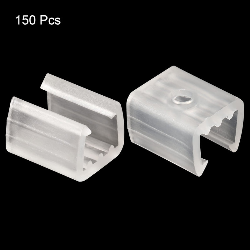 MECCANIXITY LED Neon Mounting Clips Holder Mounting Bracket Support Fixing Clamps Fit 8mm Silicone LED Neon Strip Lighting, Pack of 150