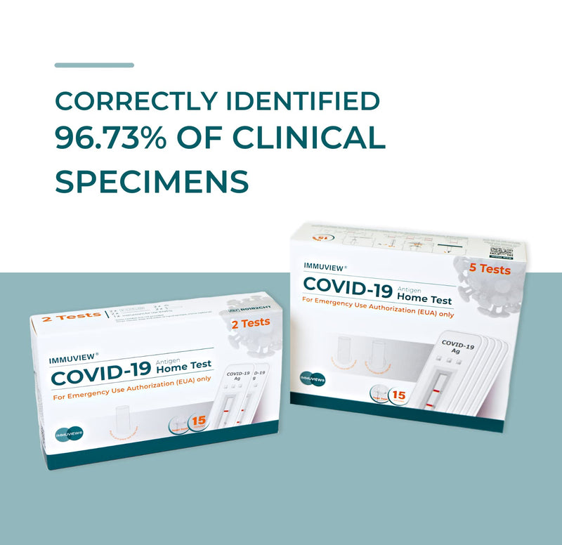 COVID-19 Antigen Home Test, FDA EUA at-Home Self Test, Non-invasive Nasal Swab, Easy to Use and Results Within 15 Minutes (1 Pack, 2 Tests Total)