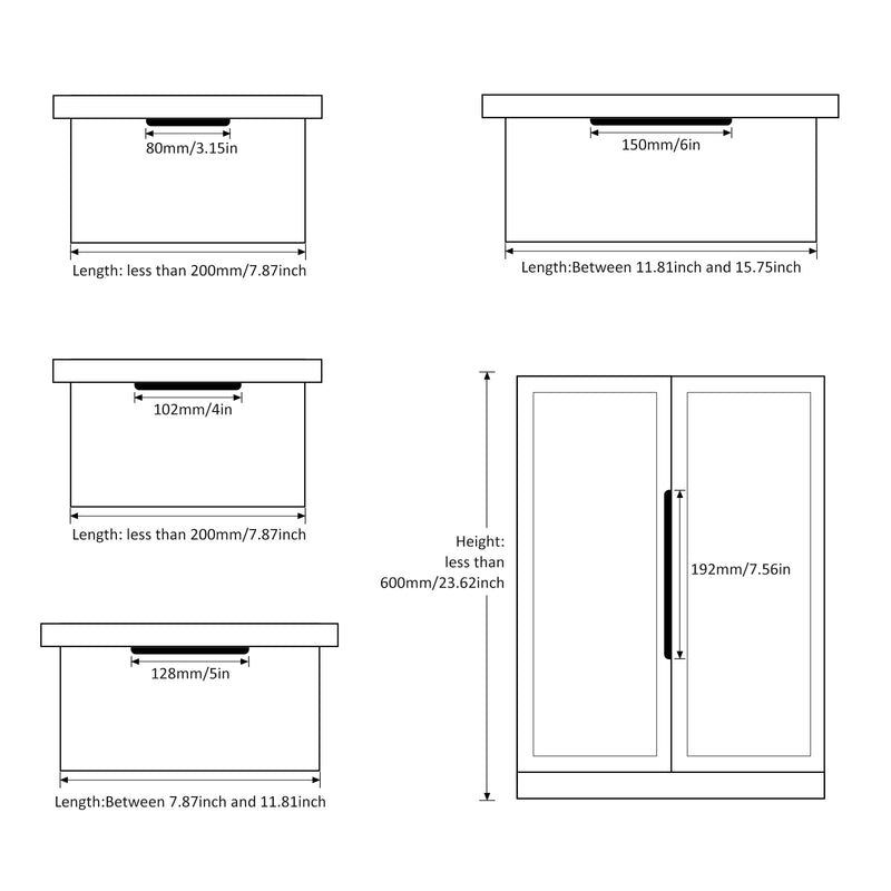 Peaha 10 Pack Black Cabinet Pulls Kitchen Handles 3 inch Aluminum Alloy Edge Finger Pull Dresser Drawer Handles Hole Centers:3in(76mm)