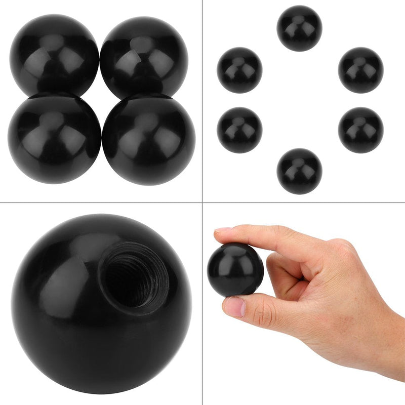 GOTOTOP Ball Lever Knob, 6Pcs Black Plastic Insulation Threaded 40mm Diameter Round Handle Ball Knob for Game for Machine Tools