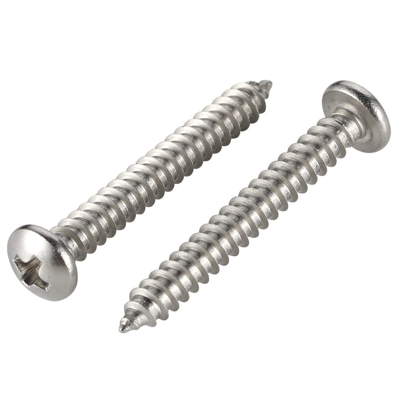 #12 x 1-1/2" Pan Head Self Tapping Screw, Pan Head Sheet Metal Screws Wood Screws, Stainless Steel 304 (18-8), 50 Pack #12 x 1-1/2"