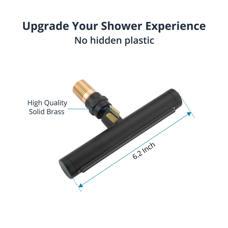 Shower Body Spray Jets, Waterfall Shower Head with High Pressure Nozzle, Wall Mount Adjustable Modern Bath Jet Set for Bathroom Luxury Massage Spa, Matte Black 6 Inch Waterfall