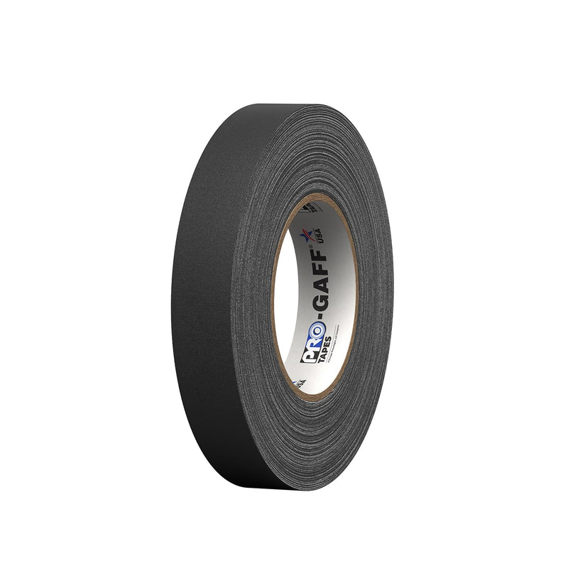 1" Width ProTapes Pro Gaff Premium Matte Cloth Gaffer's Tape With Rubber Adhesive, 11 mils Thick, 55 yds Length, Black (Pack of 1)