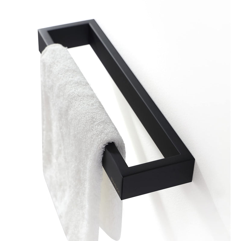 Towel Ring, Modern Square Towel Holder for Bathroom Wall Mounted, Matte Black, 073050-MB Ler Series Square Hand Towel Holder - Ler Series