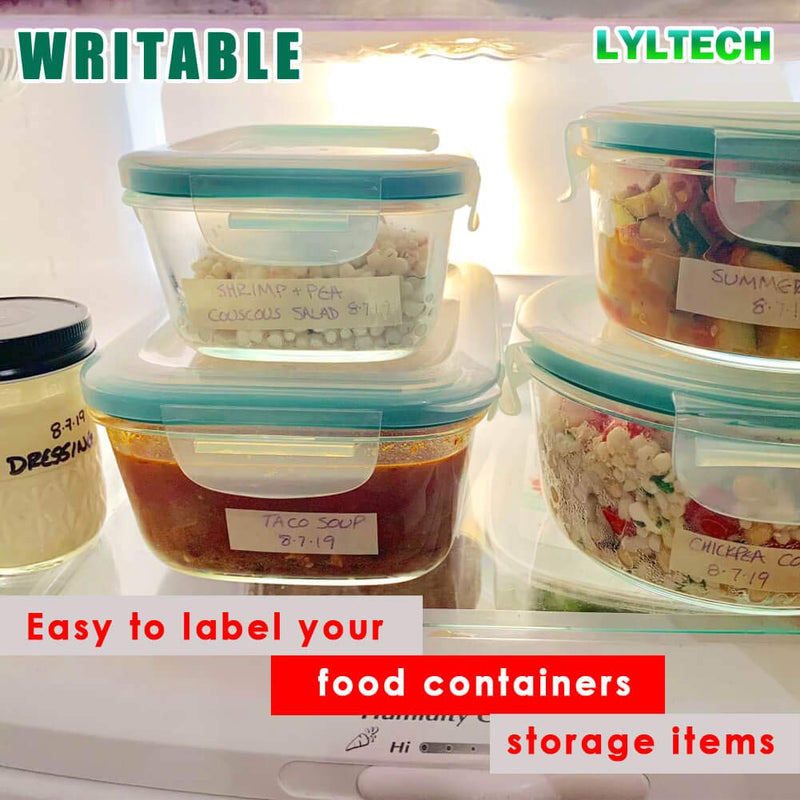 Freezer Tape 3 Rolls, Removable Labels,Writable Surface,Easy to Tear, Working Between -40℉ to 150℉ Temperature, 3/4 in x 11 yd