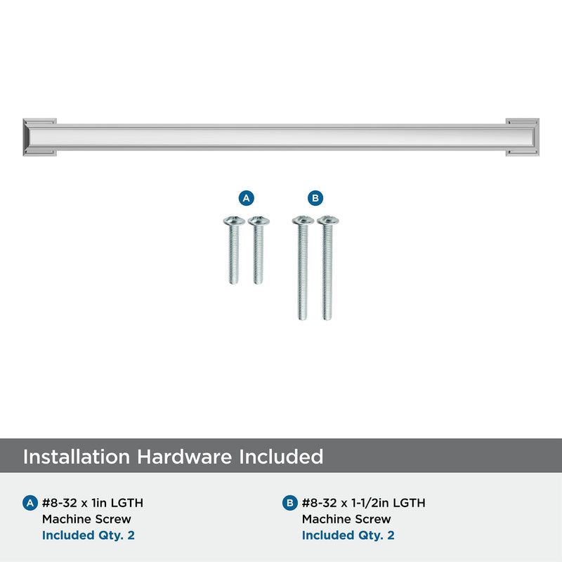 Amerock BP3736126 | Polished Chrome Cabinet Pull | 10-1/16 inch (256 mm) Center to Center Cabinet Handle | Appoint | Drawer Pull | Kitchen Cabinet Handle | Furniture Hardware