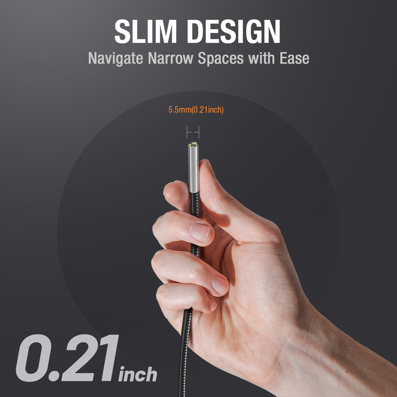 Teslong Endoscope Replacement Cable with Light, Single Lens Inspection Camera 5.5mm/0.21inch Waterproof Probe Compatible with NTS500, NTS300(10FT)