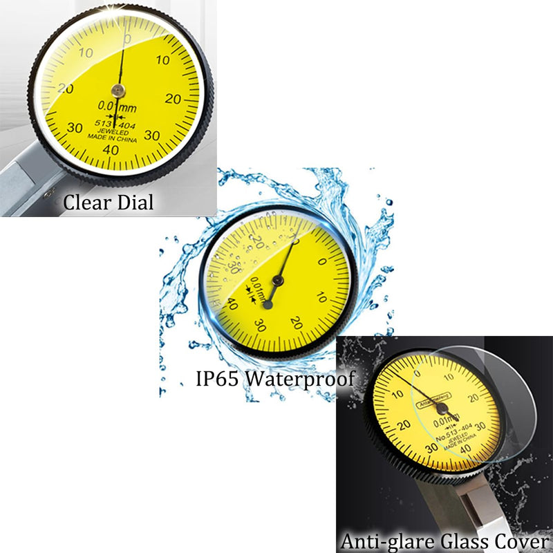 CNC Dial Test Indicator .0001 Test Indicator 1 4 Collet Aluminum 0 0.8Mm 0.01Mm Metric Dovetail Rails Dial Test Indicator Dial
