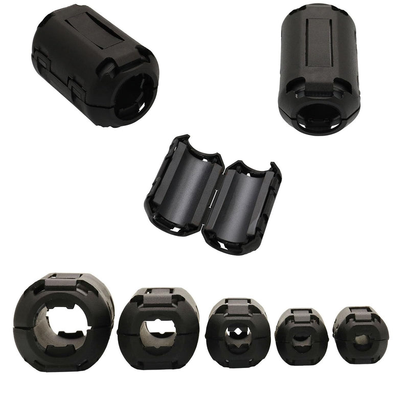 15Pcs 13mm Clip-on Ferrite Ring Core RFI EMI Noise Suppressor Cable Clip for Telephones Tvs Speakers Radio Audio Equipment Noise Suppressor Video Cable Power Cord