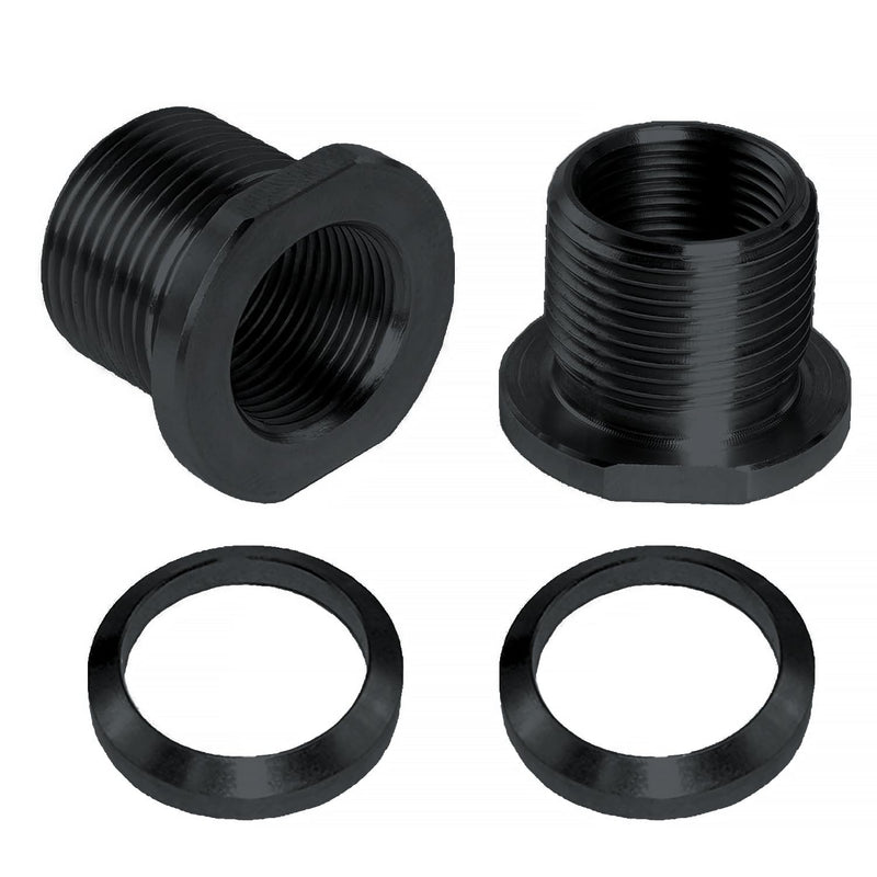 1/2x28 to 5/8x24 Thread Adapter Alloy Steel with Crush Washer (Black -2pc)