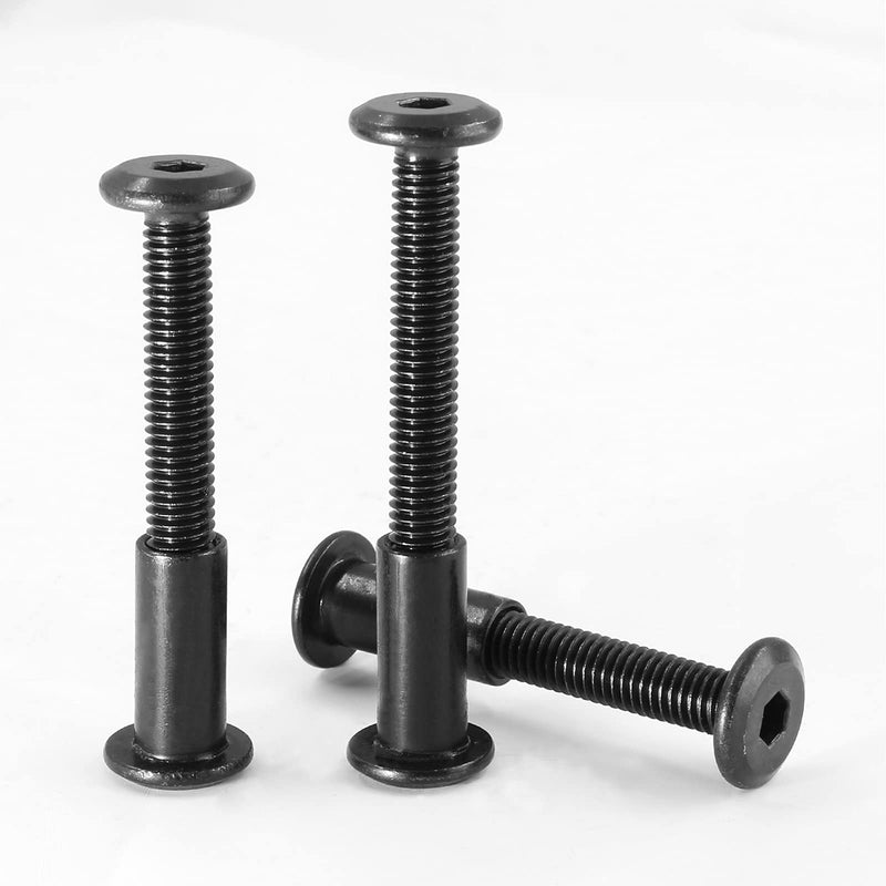 10 Pair(20 Piece) M6x40mm Hex Drive Socket Cap Bolt with Allen Wrench, Black Furniture Connector Bolts M6 Countersunk Screw Barrel Nuts Binding Screws for Crib Replacement Belt Cabinet