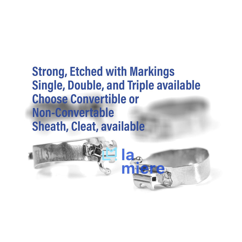 LA MIERE 1st Molar Bands Pre-Welded with Single Convertible Tube with Small Cleat, Roth .022#35-#39+ U2/L1 80pcs/Box， #35-#39+ Single convertible, with small cleat, U2/L1