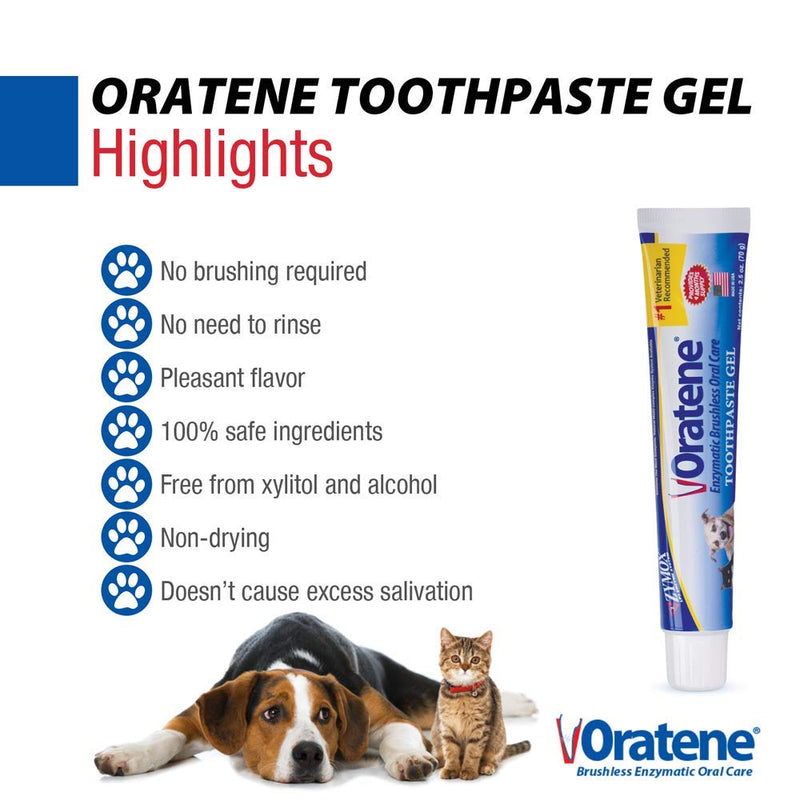 Pet King Brands Oratene Brushless Toothpaste Gel for Dogs and Cats, 2.5oz - PawsPlanet Australia