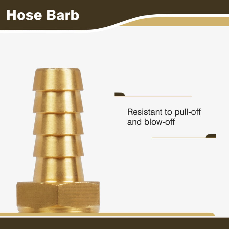 3/8" Barb x 1/4" NPT Male Pipe, Brass Hose Barb Fitting for Air, Gas, Fuel, Oil (2 Pack) 3/8" Barb x 1/4" NPT Male 2 Pack