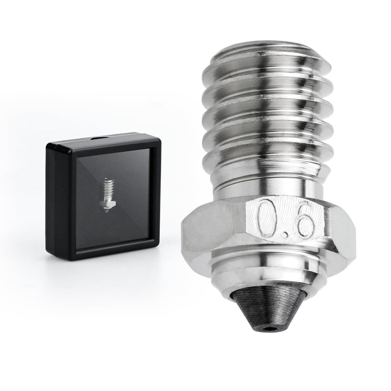 SeulQir Dual-Metal Tungsten Carbide Tip E3D V6 Nozzle, 0.6mm 3D Printer nozzles for Prusa i3 MK3S/Mini,Anycubic i3 Mega/Kobra/Kobra Neo 3D Printer and More (0.6mm E3D V6)