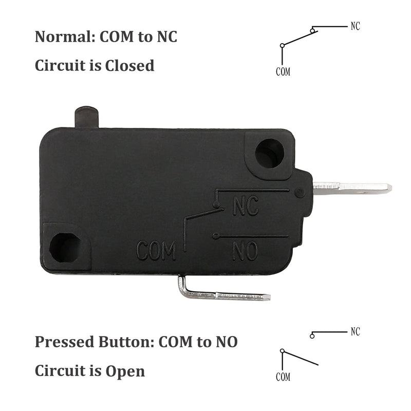 Microwave Oven Door Switch Replacement Part, 16A 125VAC, KW3AT-16 (Downward Compatible with KW3A-16), 2X Normally Open + 1x Normally Closed