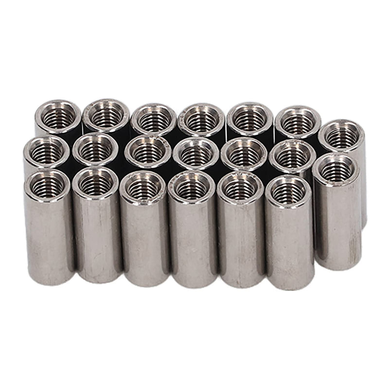 20Pcs M5 Stainless Steel Coupling Nuts Round Female Thread Rod Connector Nut for Connection