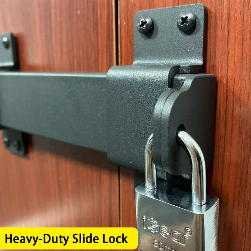 7.5" Heavy Duty Security Slide Latch Lock,with Padlock Hole Adjustable Gate Latch for Wooden Fences Barn Doors, Interior and Outdoor Door Latch,etc.