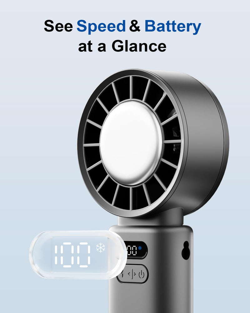 SOTHING Portable Handheld Fan, Built-in Cooling Compress, 100-Speed Rechargeable Personal Fan, 15Hrs Cooling, 120°Foldable Design, 3-IN-1 Portable-fan for Travel, Cooling Device for Outdoor 3600mAh Cooling Fan