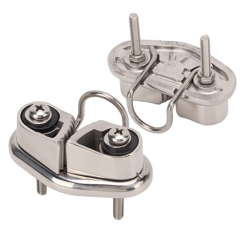 Boat Cam Cleat with Wire Ring Sailboat Pilates Equipment 316 Stainless Steel Mirror Polished For Wire Sizes Up To 10mm/0.39in Boat Pilates Equipment