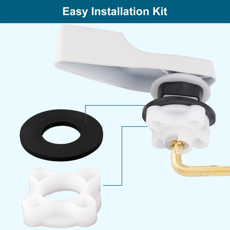 Hygie Rinse Universal Side Mount Toilet Handle Replacement Kit Compatible with American Standard/Mansfield/Gerber Toilet, Toilet Tank Flusher Lever with Flapper Chain, White 1PC - NewNest Australia
