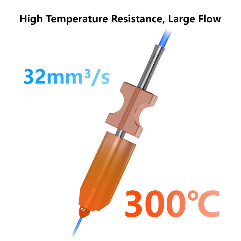 5PCS AD5X Detachable Nozzle, Hardened Steel Nozzle Titanium Alloy Throat Tube Chromium Zirconium Copper Heating Block Hot End Nozzle Kit Accessories for AD5X (0.25/0.4/06./0.8mm)