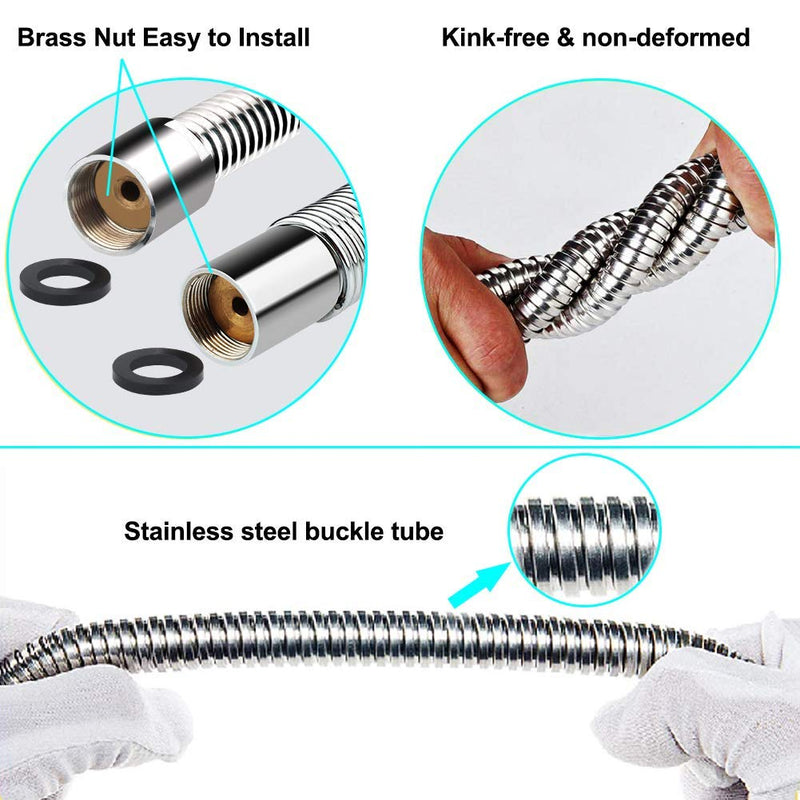 60 Inch Pre Rinse Spray Hose with Heat Resistant Handle Replacement B-0044 for T&S Brass, 1.42 GPM Commercial Sink Sprayer Hose for Restaurant Kitchen Sink Faucet